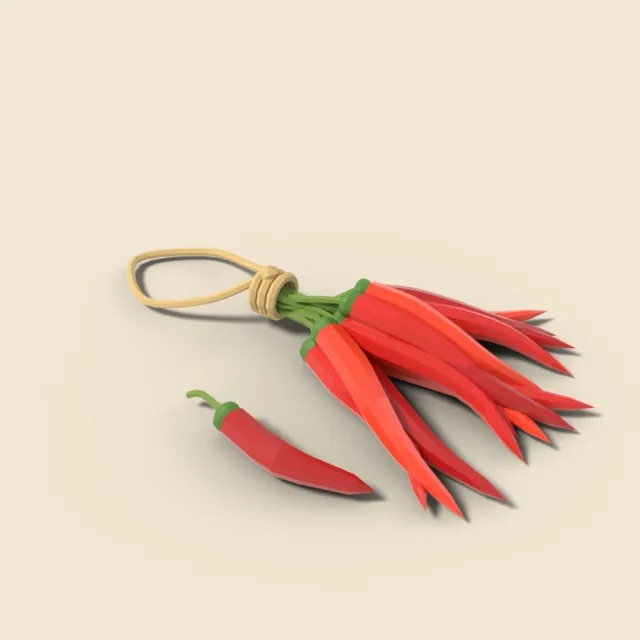 Bundle of red chili peppers