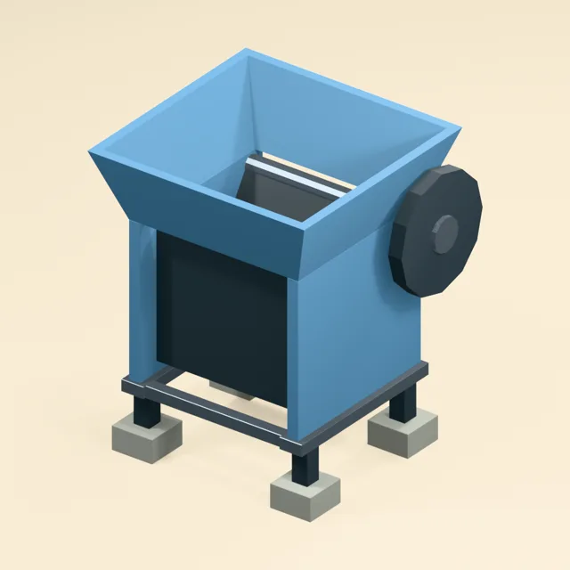 jaw_rock_crusher_open_feed_hopper_tapered_jaws_twin_flywheels
