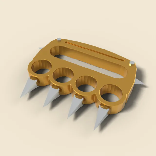 Brass knuckle duster with spikes