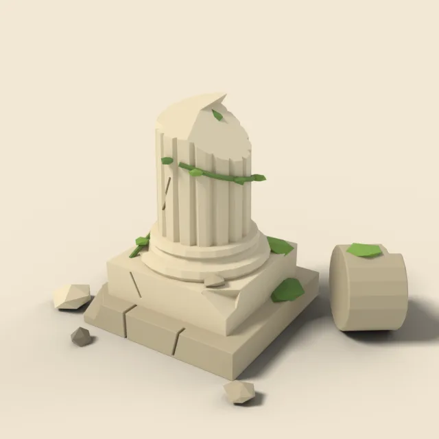 Column base plinth with broken stump
