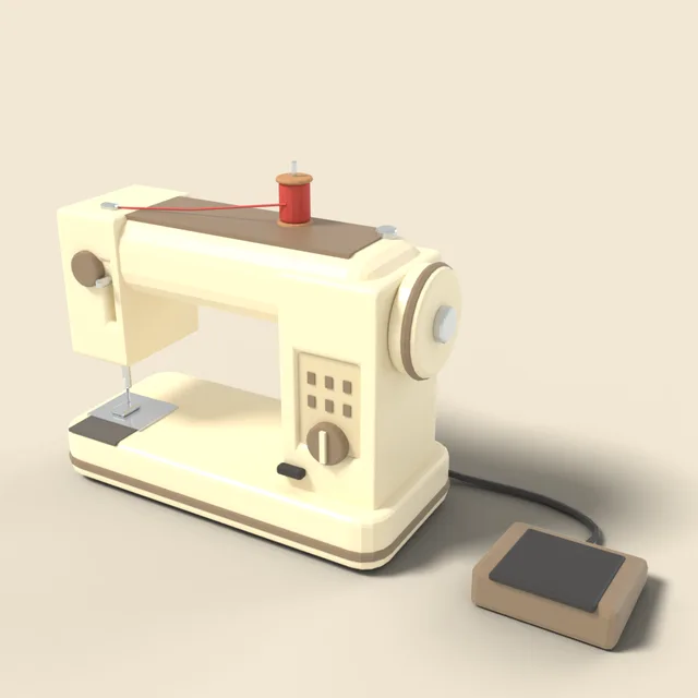 Sewing machine in cream