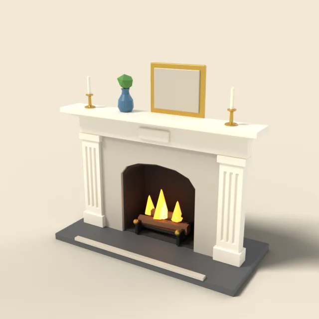Fireplace mantel with surround