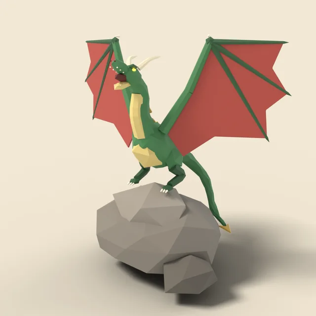 Wyvern perched on rock