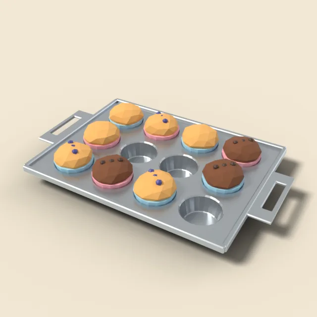 Muffin tin with twelve cups