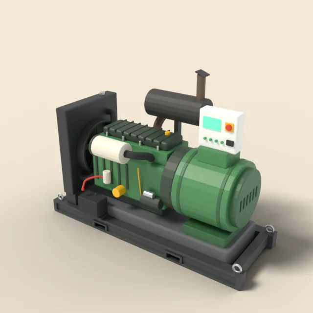 Diesel generator on skid