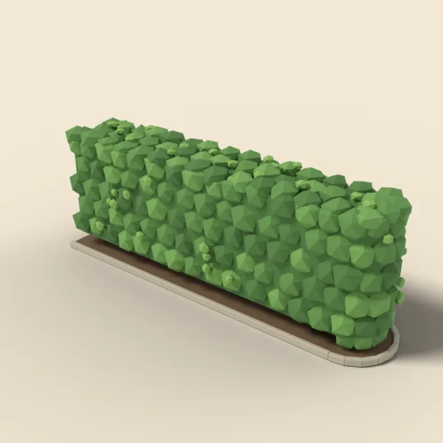 Trimmed boxwood hedge rounded end