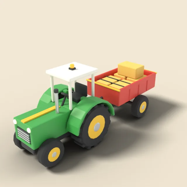 Toy tractor with trailer