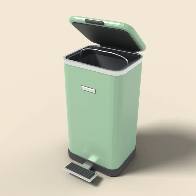 Pedal kitchen trash bin