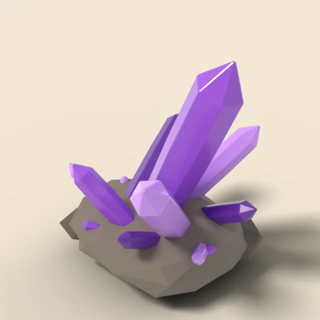 Cluster of purple crystals
