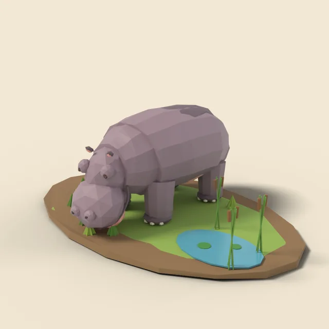 Grazing hippopotamus
