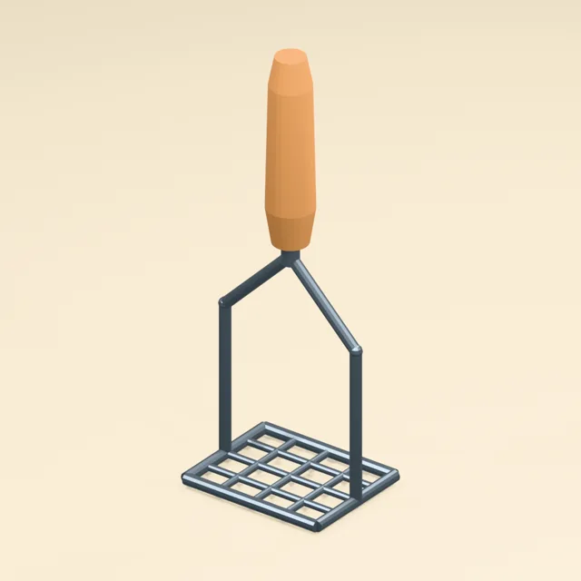 Open-grid potato masher