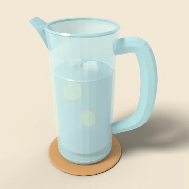 Tall glass water pitcher