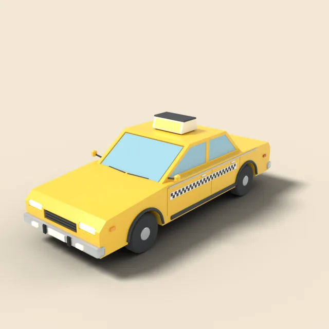 Yellow taxi sedan