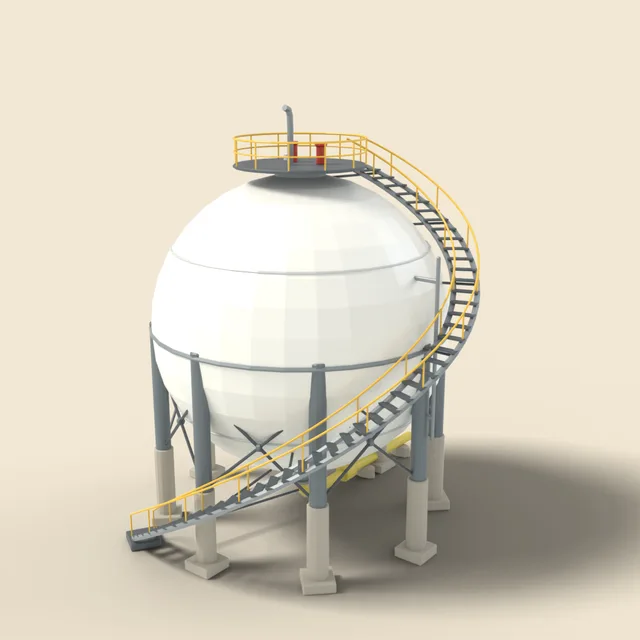 Spherical gas storage tank
