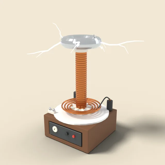 Tesla coil with sparks