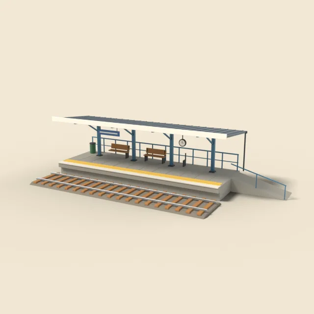 Railway platform with canopy