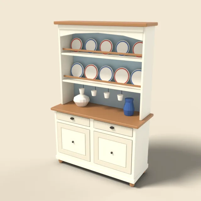 China hutch with plates