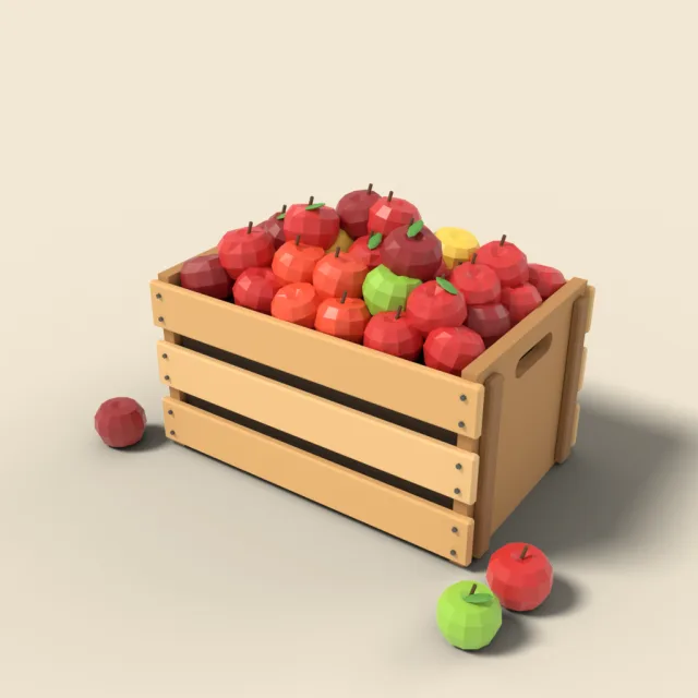 Open fruit crate full of apples