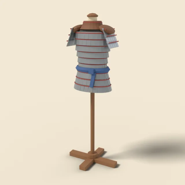Lamellar scale armor on stand