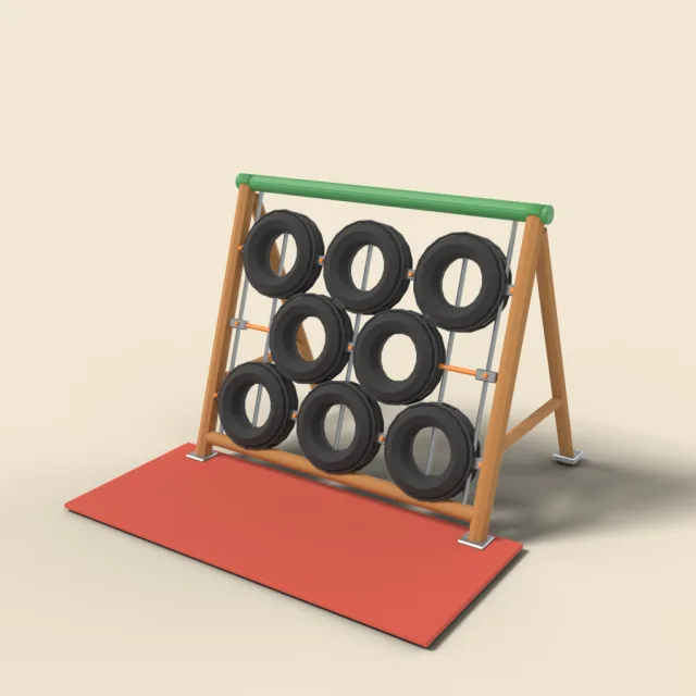 Tire climbing wall
