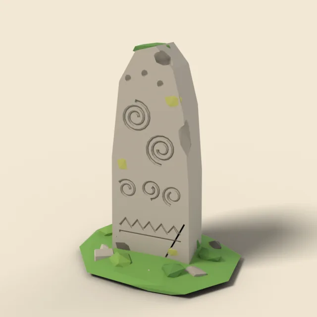 Ancient menhir with carved spirals