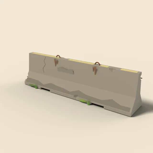 Vintage concrete jersey barrier