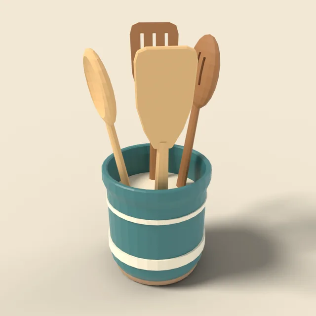 Wooden spoon and spatula set