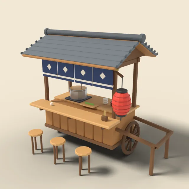 Yatai food stall with lantern