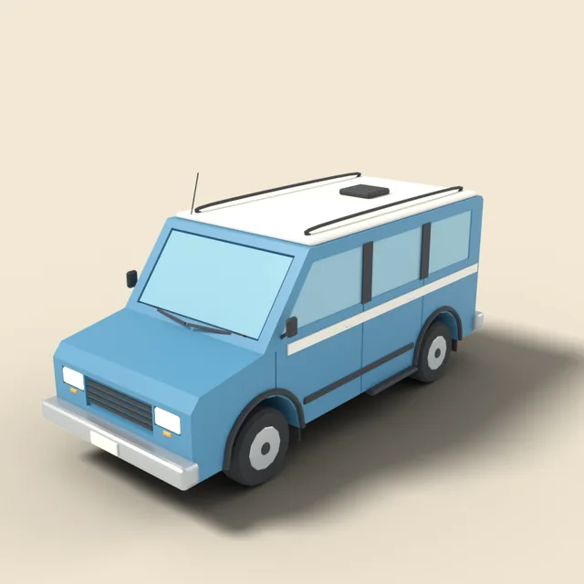 Compact delivery van with white roof