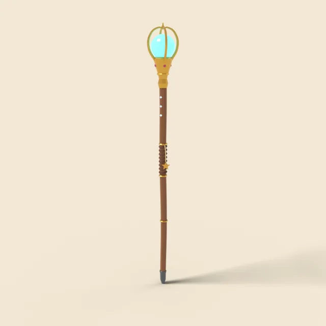 Wizard staff with crystal orb top