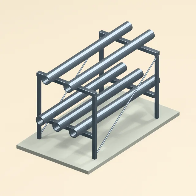 process_pipe_gantry_two_level_open_pipe_support_frame