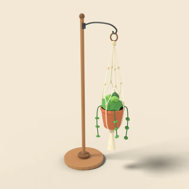 Hanging macrame plant holder