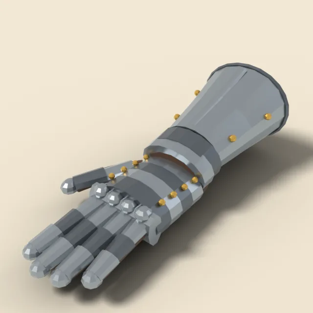 Articulated steel gauntlet