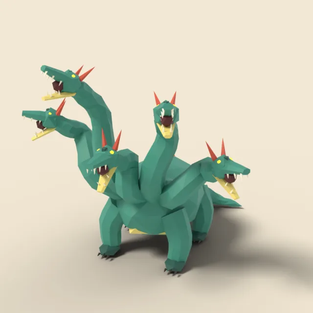 Hydra with five snapping heads