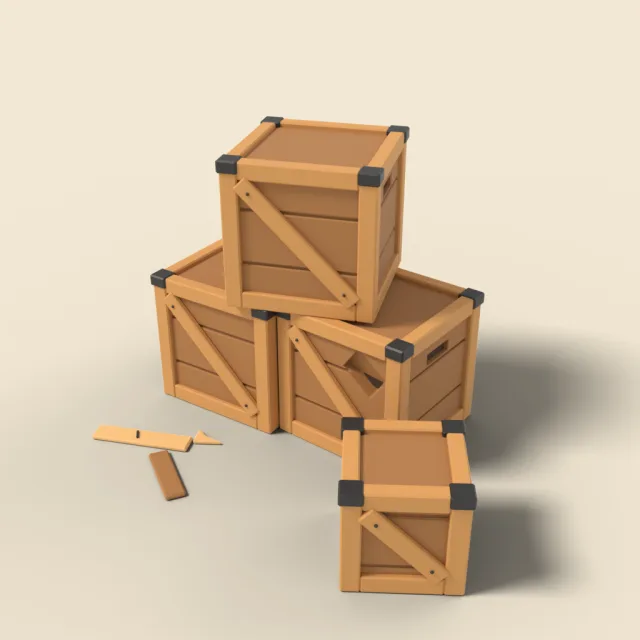 Stack of breakable crates