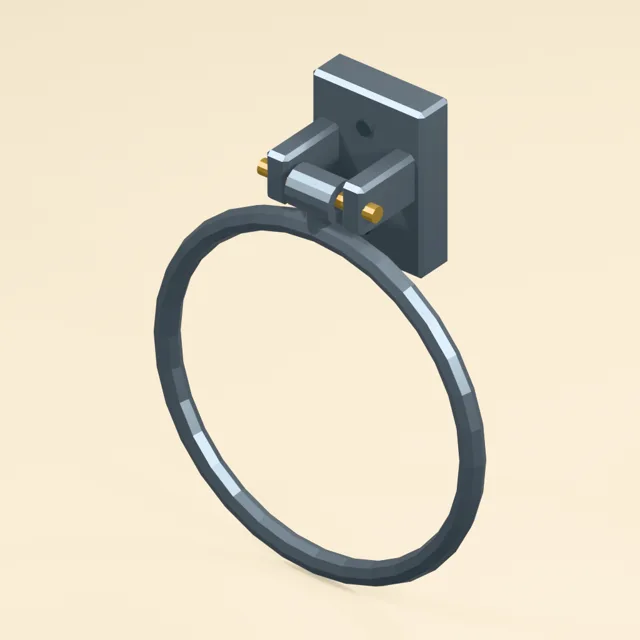 Wall-mounted towel ring with captured swinging pivot
