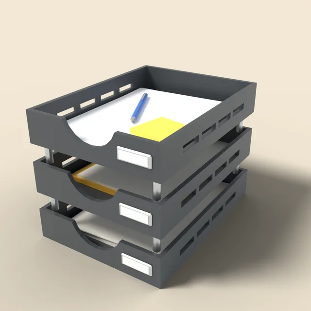 Stacked letter trays