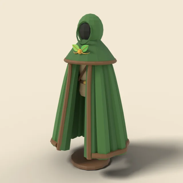 Green ranger cloak with leaf clasp