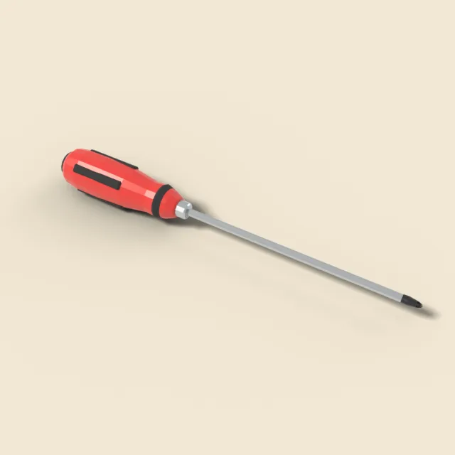 Phillips screwdriver with red handle