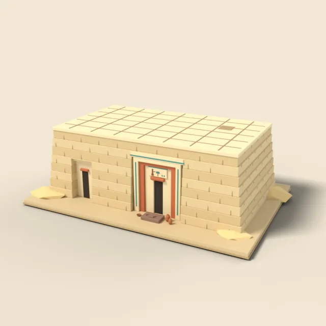 Egyptian mastaba tomb with false door