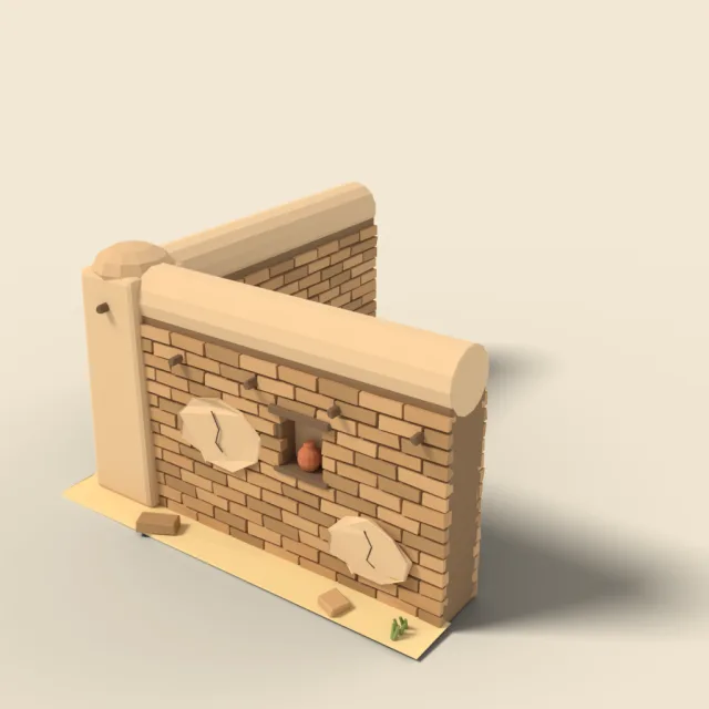 Desert mud-brick wall corner