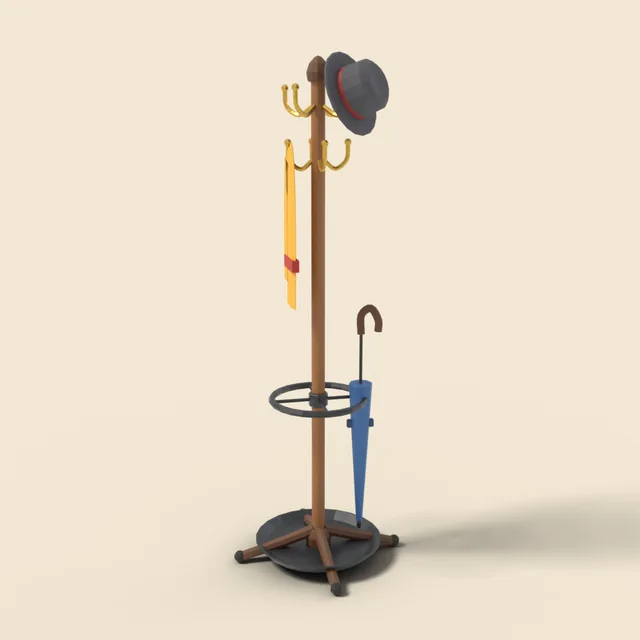 Coat rack with umbrella stand