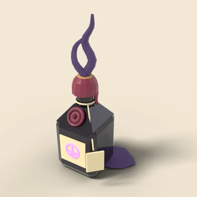 Square black shadow potion with wax seal