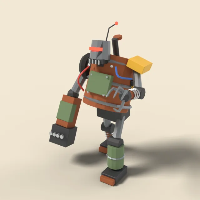 Scrap metal golem lurching