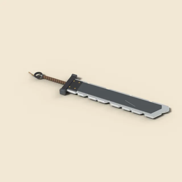Oversized slab sword with chipped edges