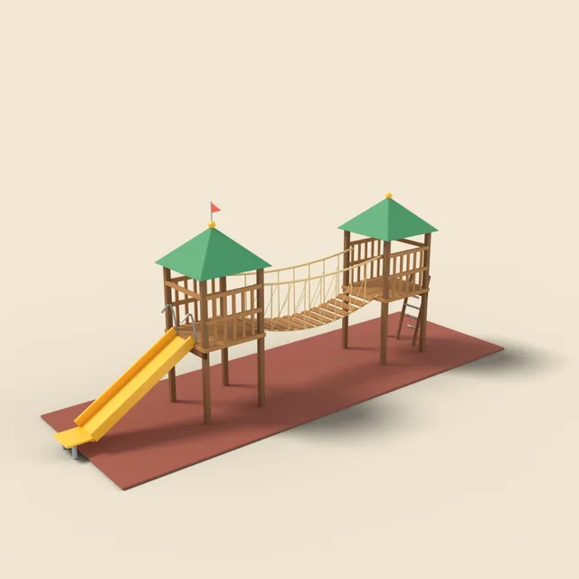 Rope bridge play structure