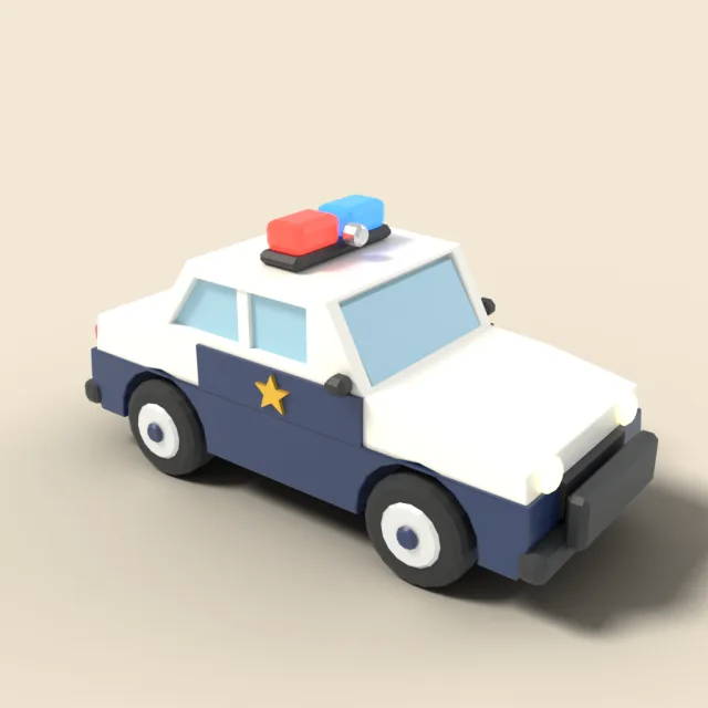 Toy police car with siren