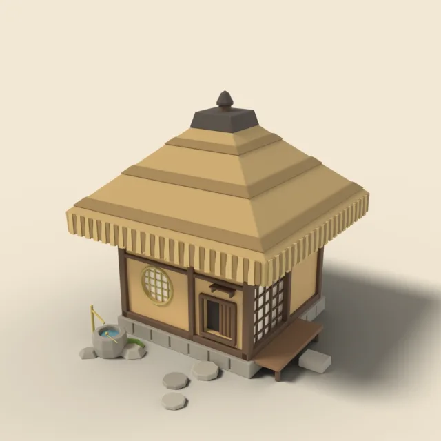 Thatched rural tea hut