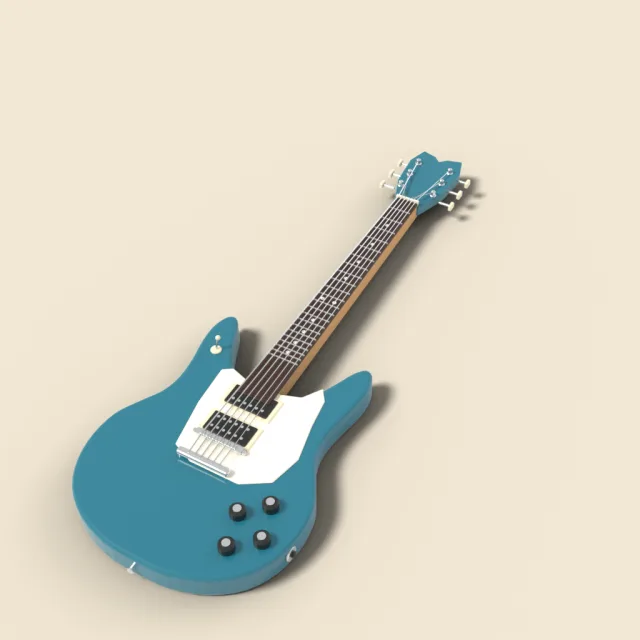 Double-cutaway electric guitar