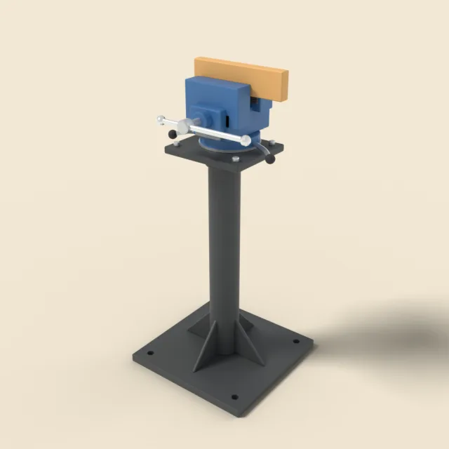 Bench vise on stand